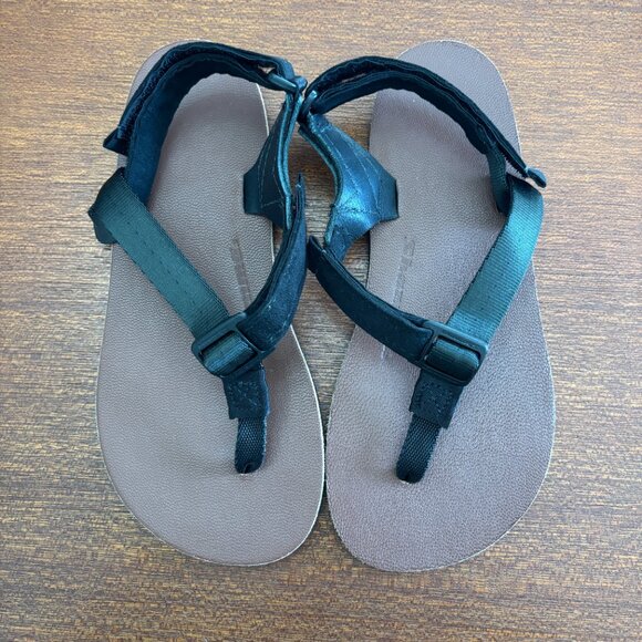 Worn Once! Shamma Barefoot ZeroDrop Vibram Sole Black & Brown Sandals - Size 5.5 - Picture 2 of 9